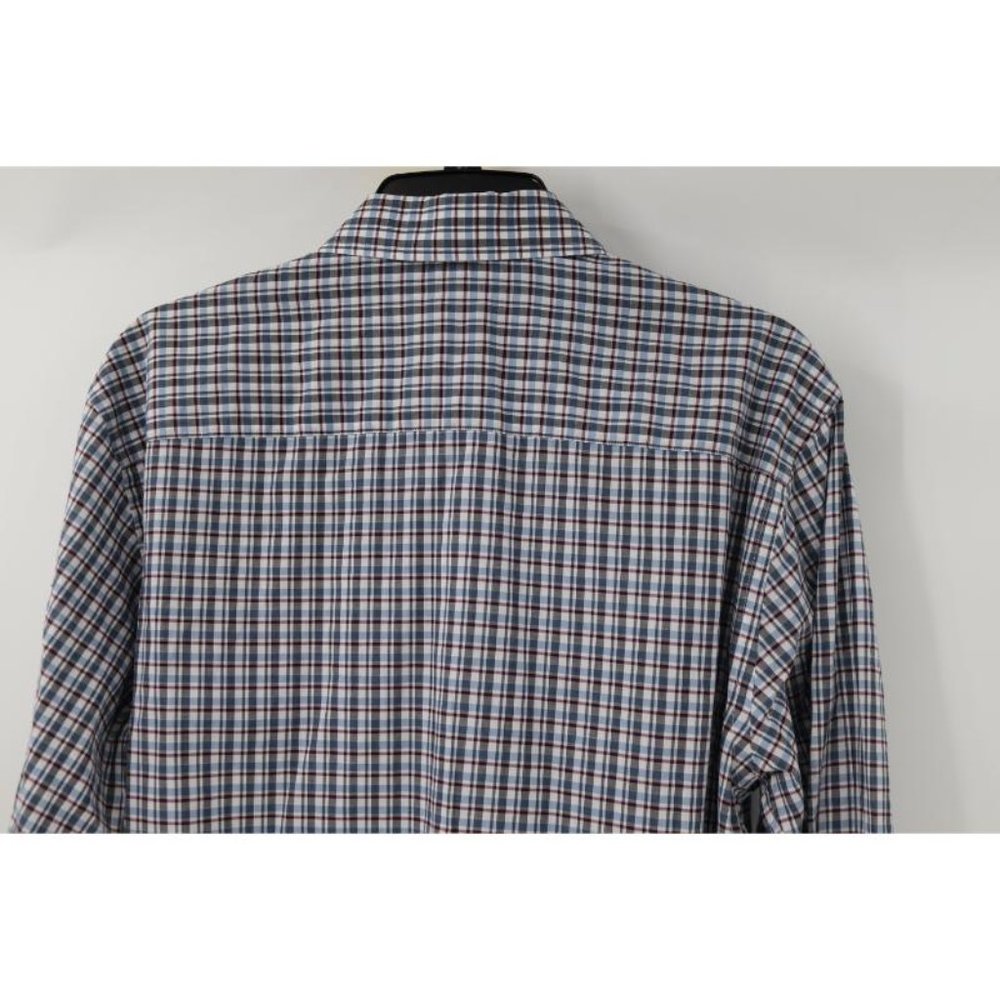 Billy reid shirt men's medium long sleeve button up plaid cotton flap pockets - Picture 11 of 13